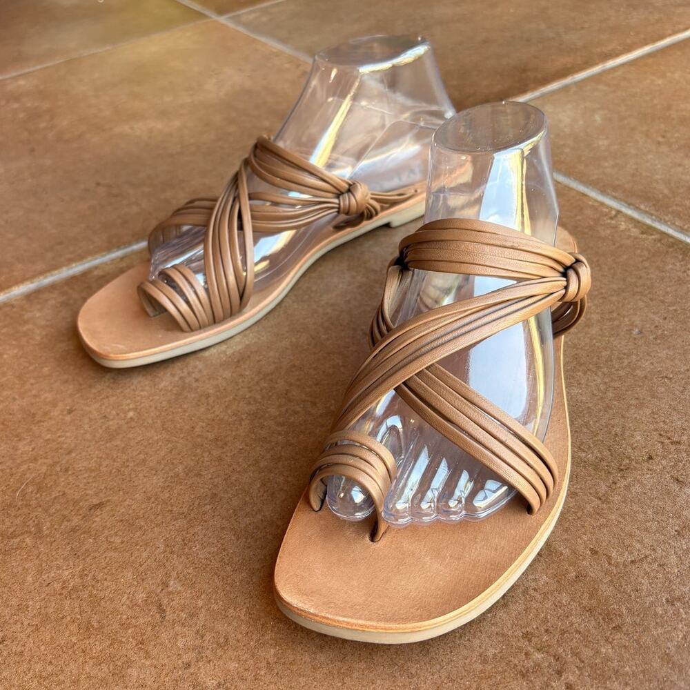 Matisse Rogue Strappy Artisan Boho Style Sandal Flats Light Brown Leather size11